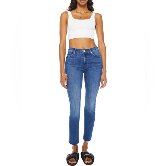 MOTHER - The Mid-Rise Dazzler Ankle Fray Jeans